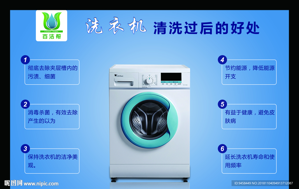 百洁帮洗衣机清洗后的好处