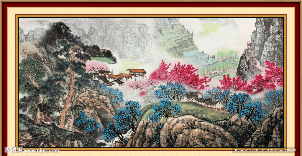 江山如此多娇 国画 国画风景