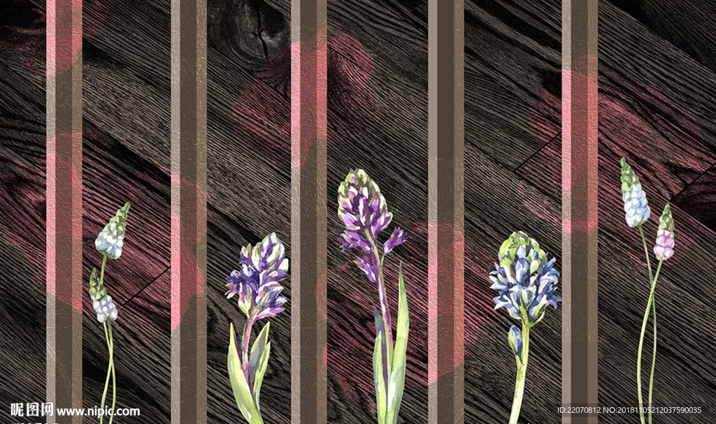 现代水仙花背景墙