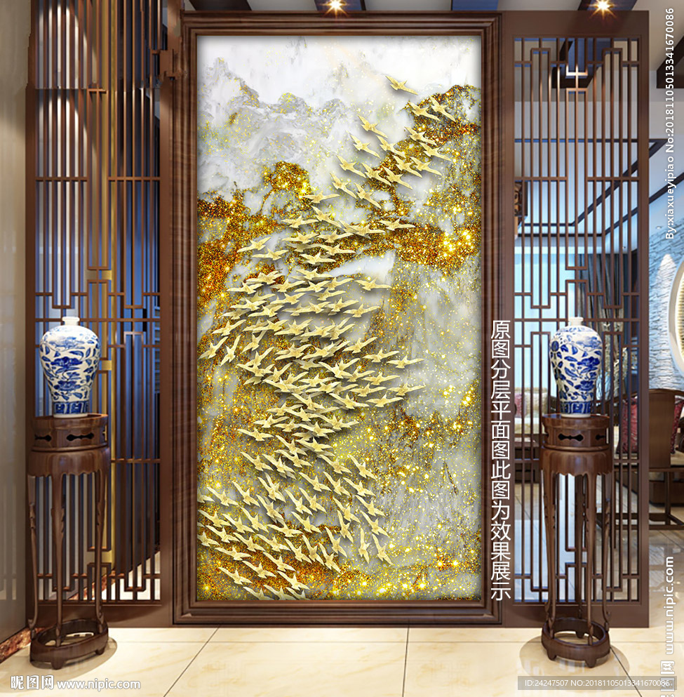 客厅金箔装饰画