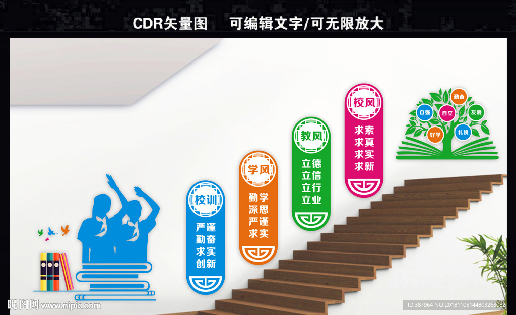 校园楼梯文化墙