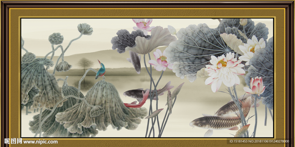 工笔画荷花