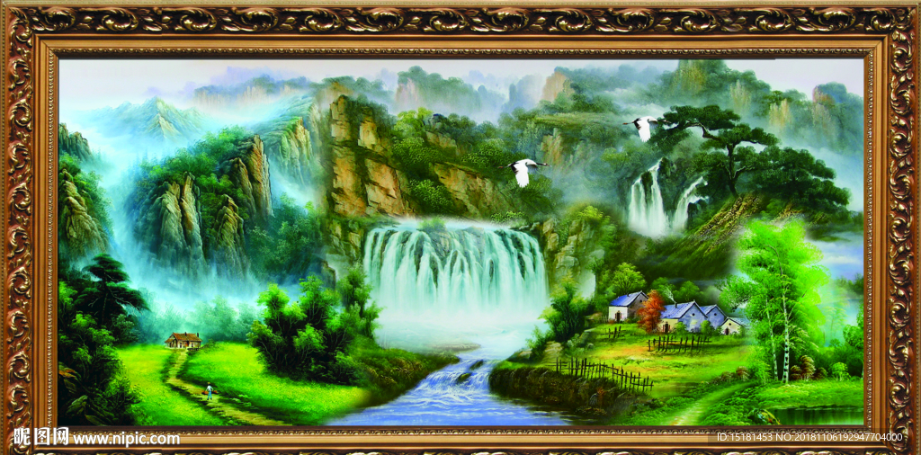 流水生财 风景油画