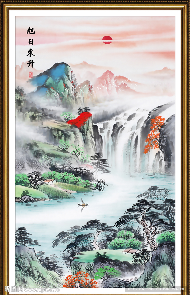 竖幅山水画