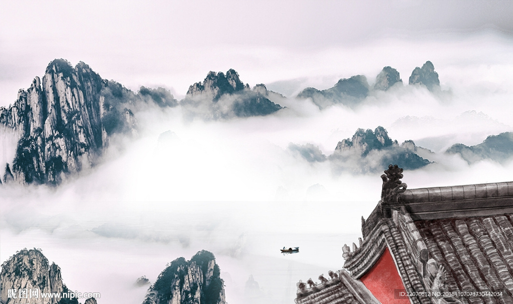 意境山水背景墙