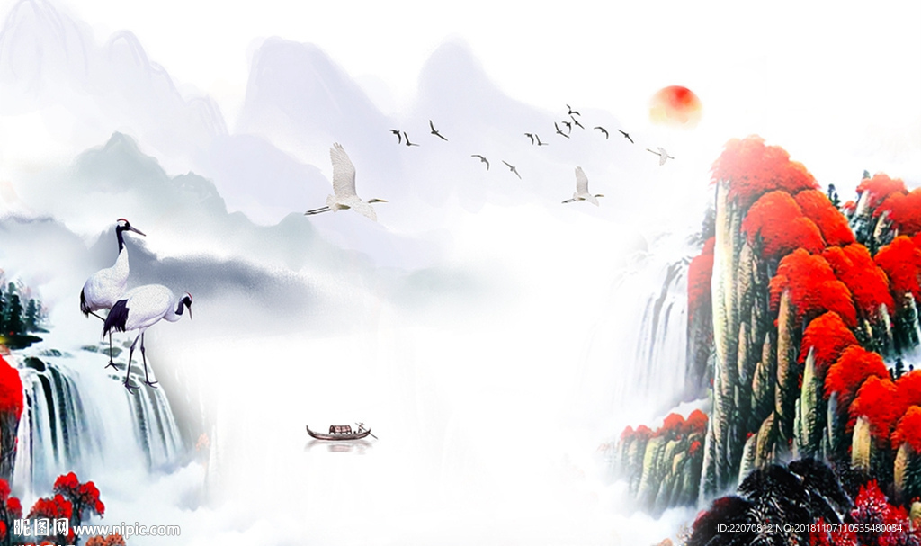 中国风山水风景画