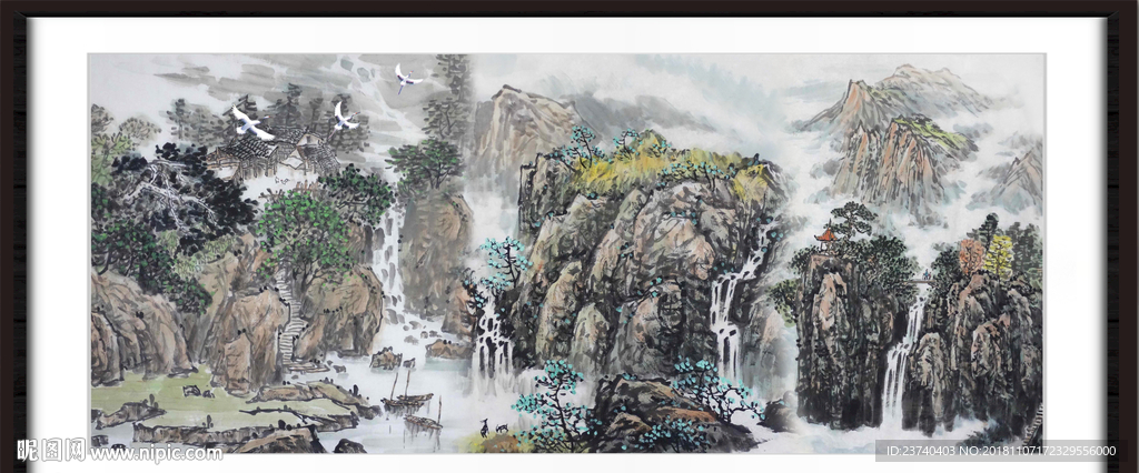 山水风景壁画