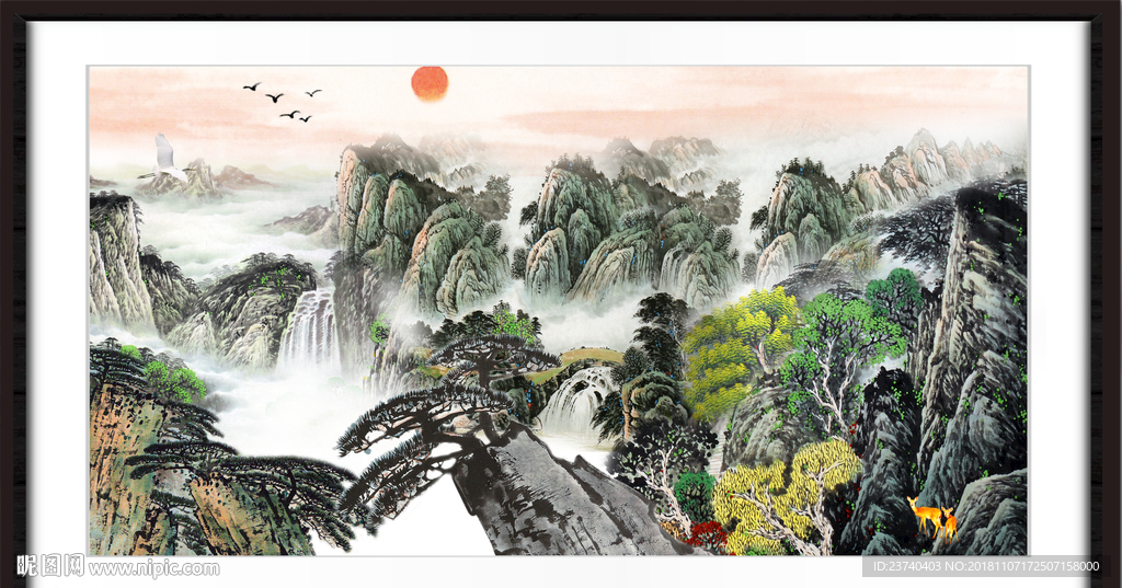 山水风景壁画