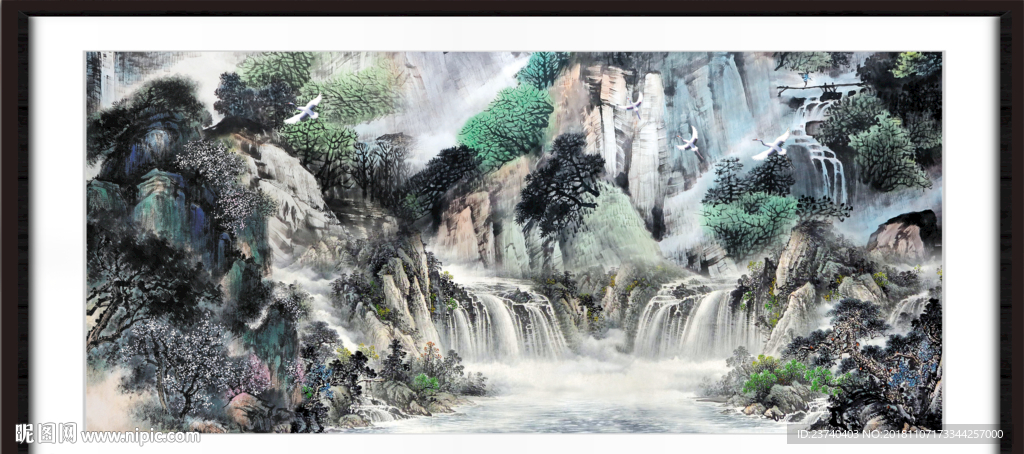 山水风景壁画