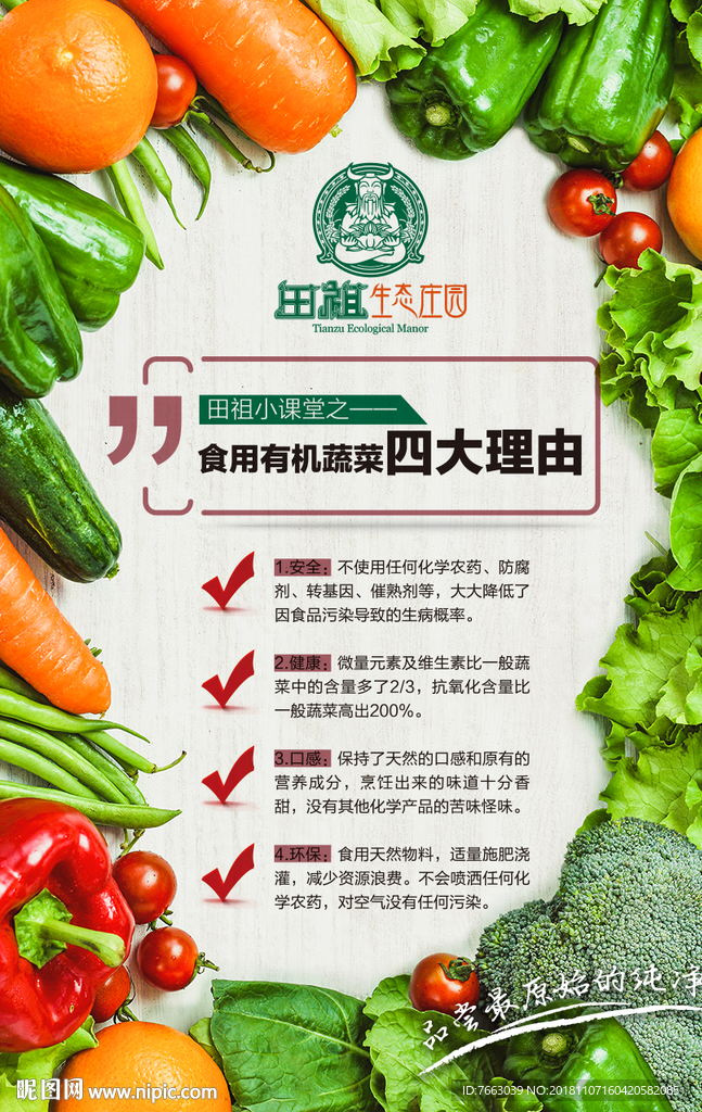 果蔬食用四大理由海报宣传单页图