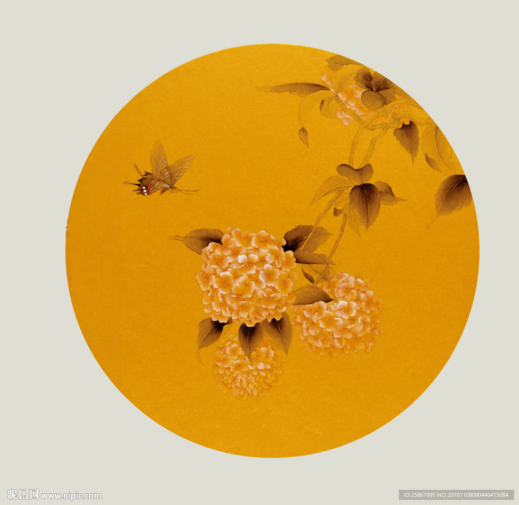 新中式禅意花鸟蝶恋花