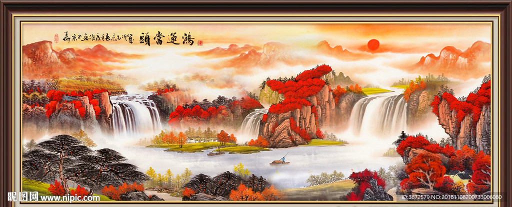 鸿运当头国画