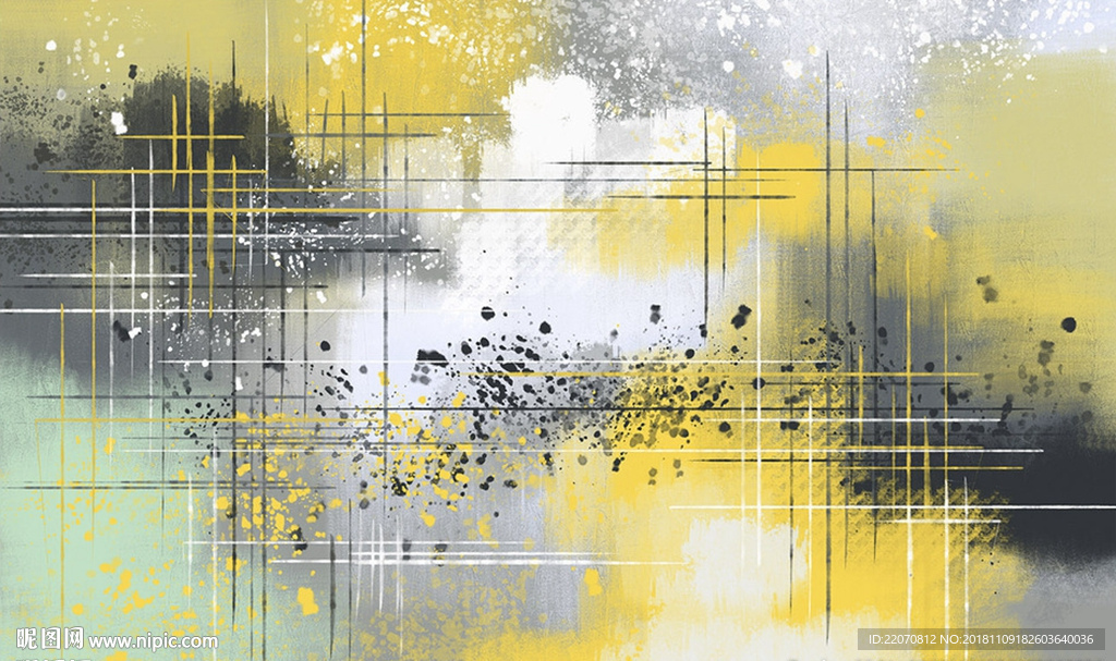 现代简约抽象油画背景装饰画
