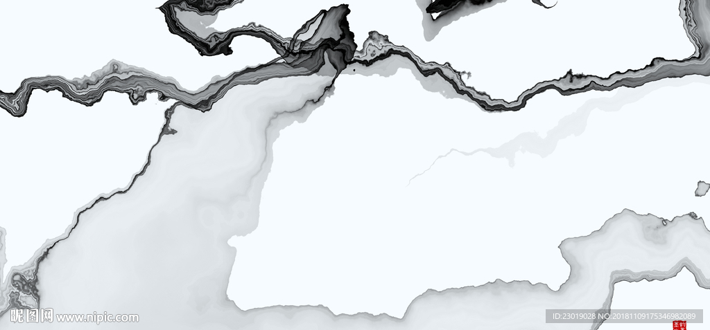 水墨抽象山水画