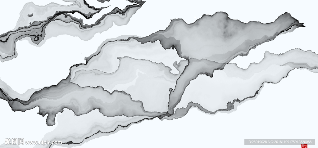 水墨抽象山水画