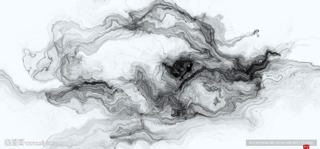 水墨抽象山水画