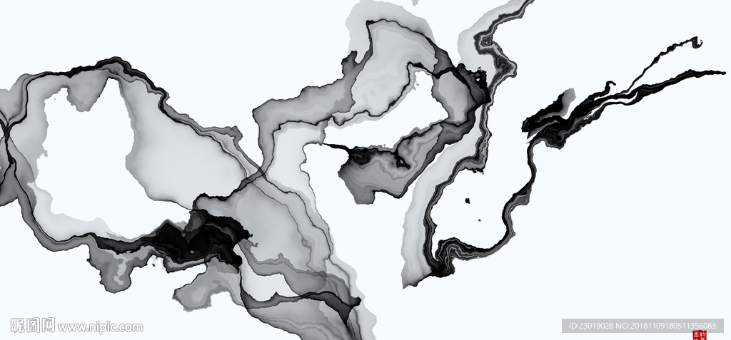 水墨抽象山水画
