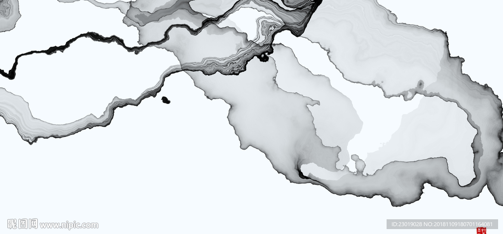 水墨抽象山水画