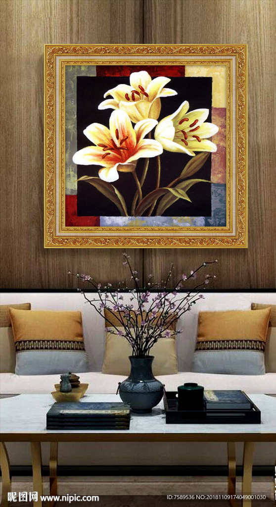 高清静物花卉油画