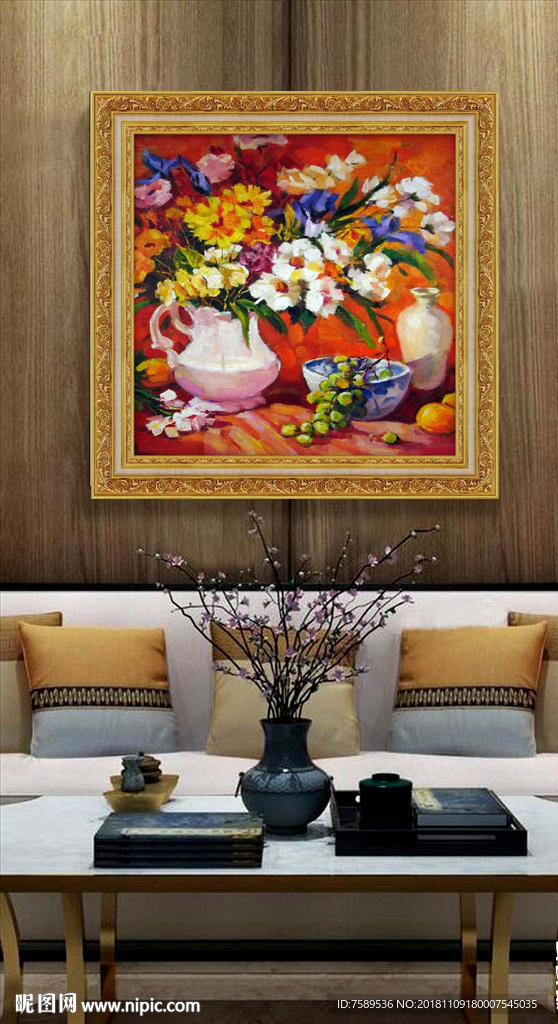 高清静物花卉油画