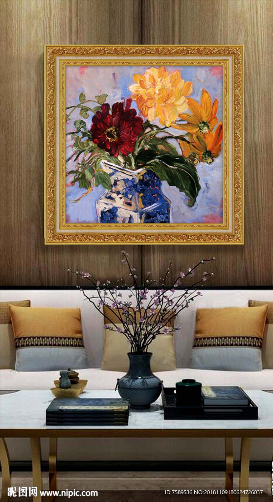 高清静物花卉油画
