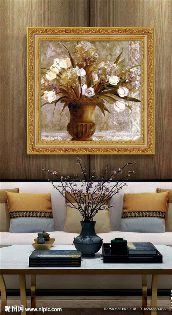 高清静物花卉油画