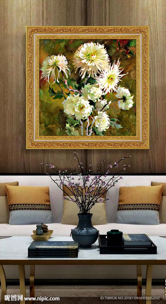 高清静物花卉油画
