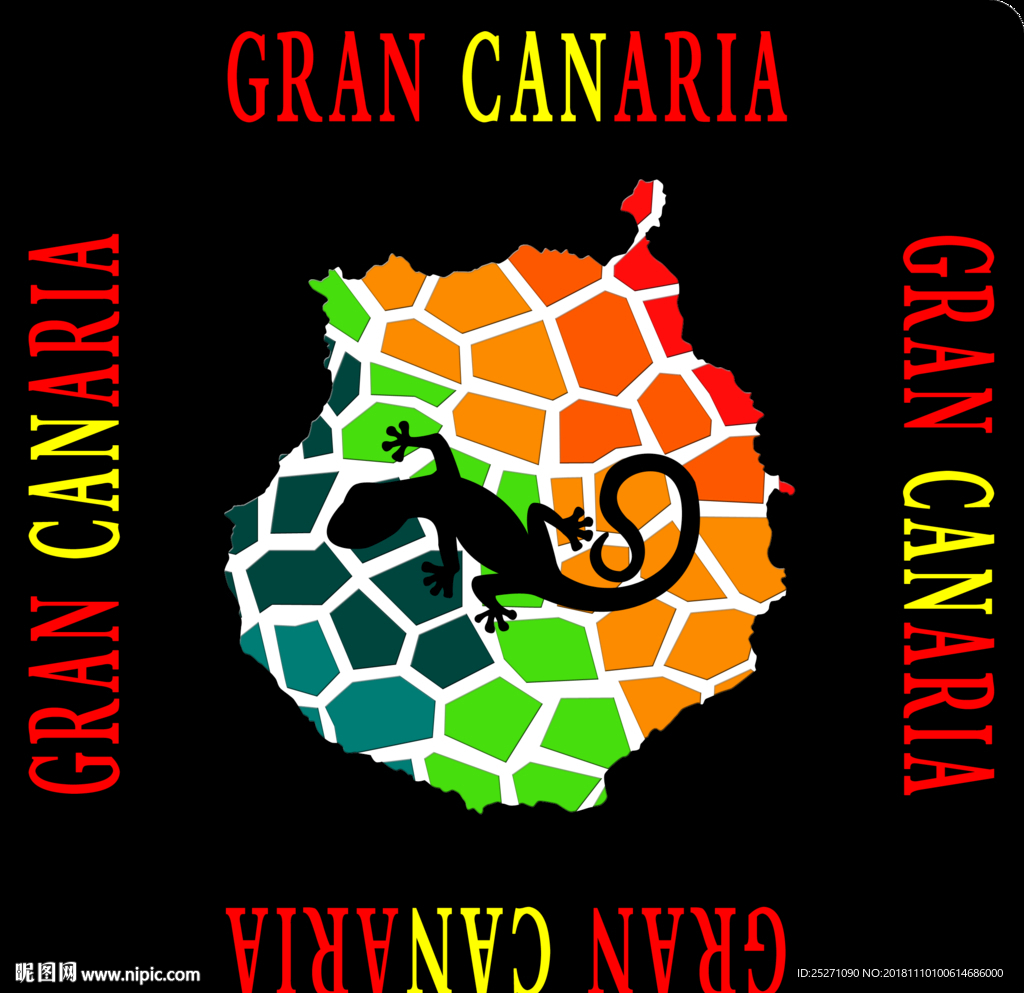 大加那利岛马赛克钥匙扣