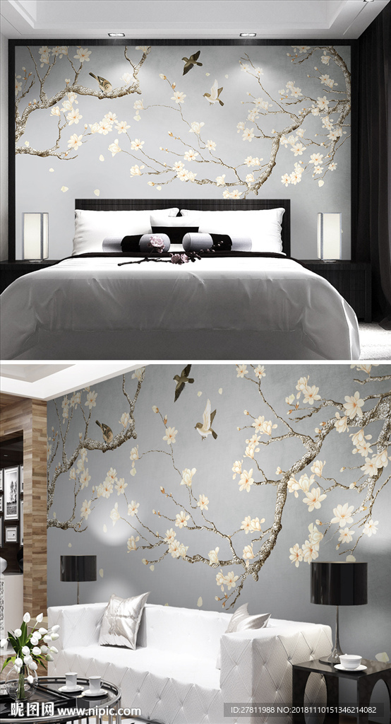 工笔花鸟新中式