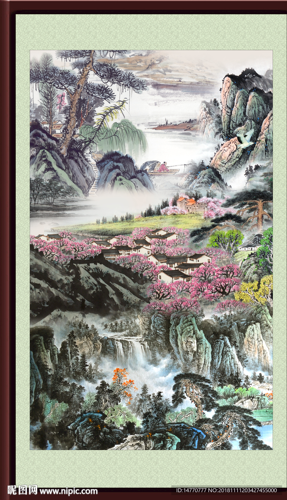 山水瀑布