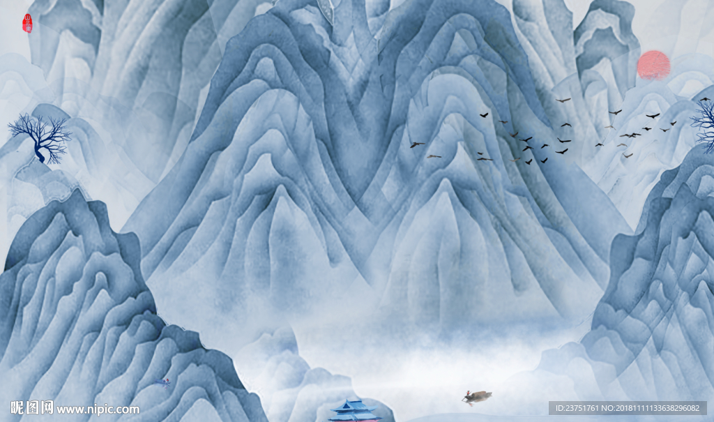 水墨山水画