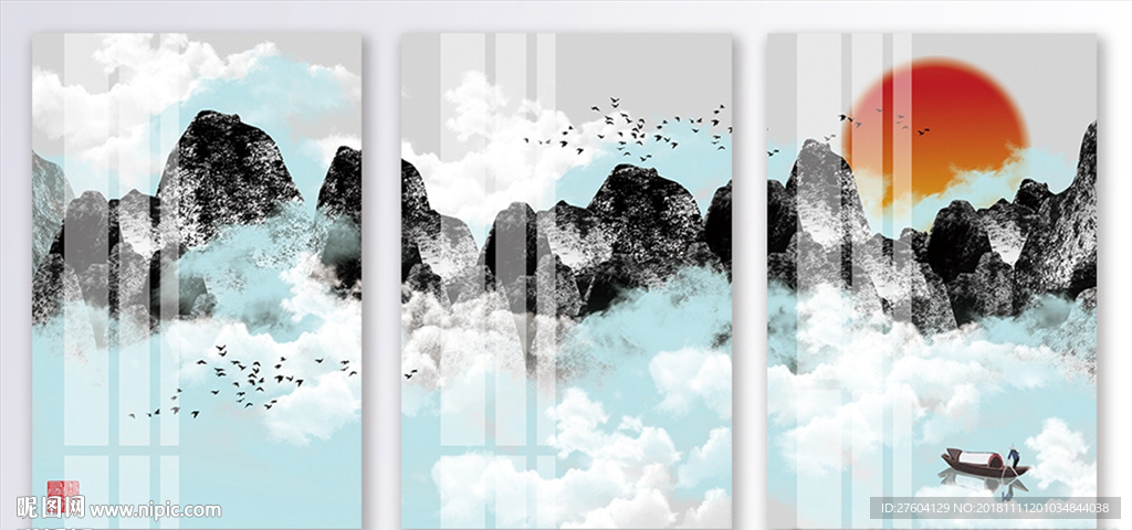 中国风山川风景装饰画