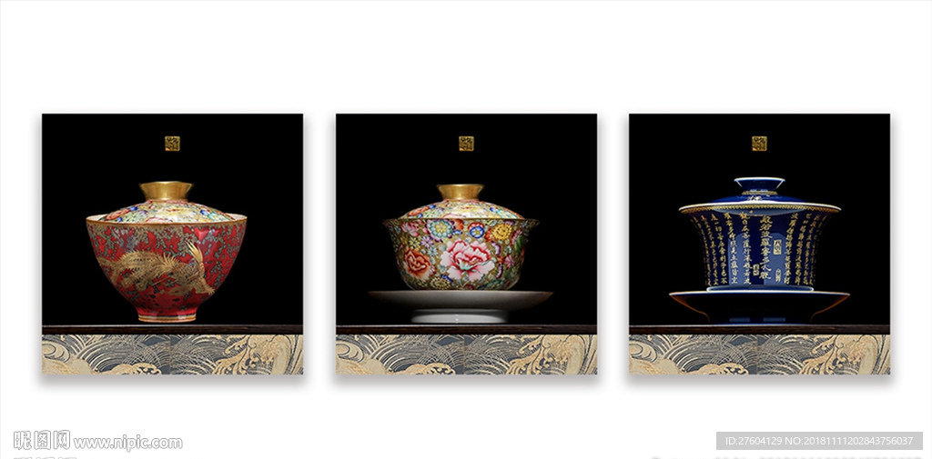 简约宫廷风陶瓷釉装饰画