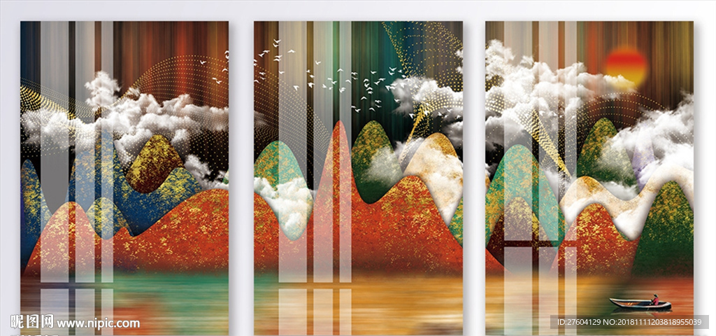 中国风创意山川风景装饰画