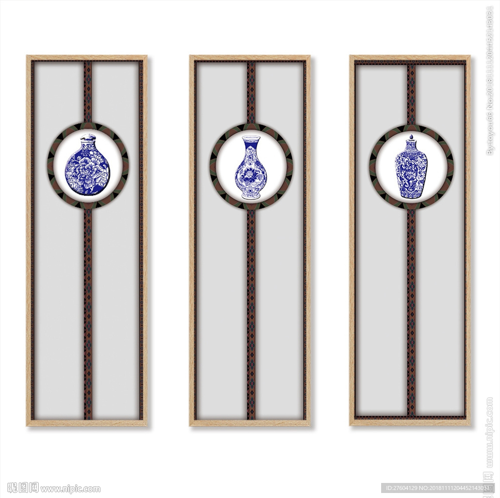 中国风创意青花瓷装饰画