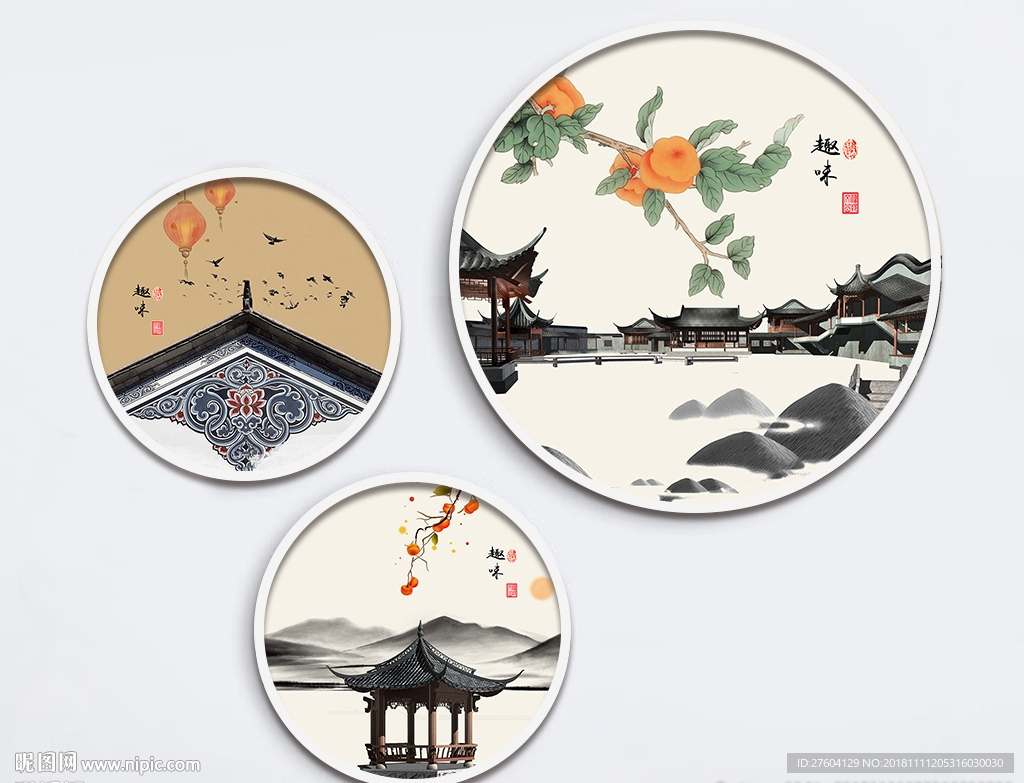 新中式民风民俗风景装饰画