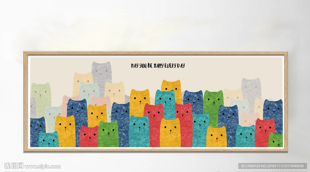 小清新手绘猫咪装饰画