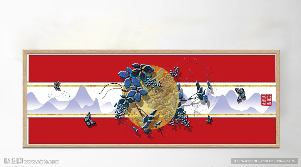 立体中国风创意花卉装饰画