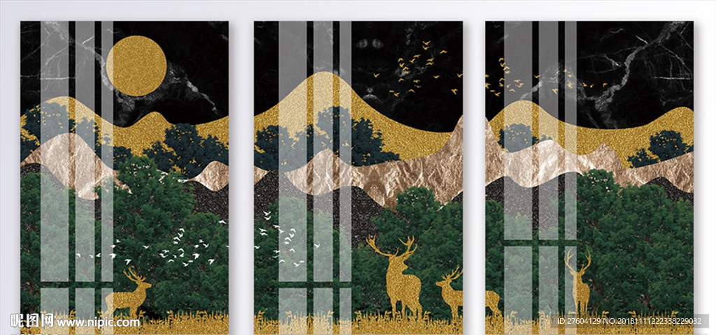 创意抽象森林风景装饰画