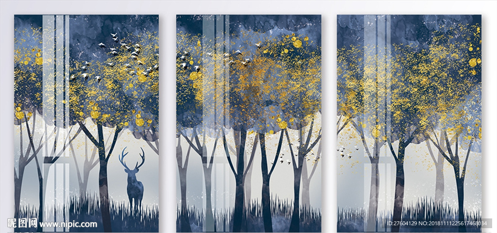 北欧风森林风景装饰画