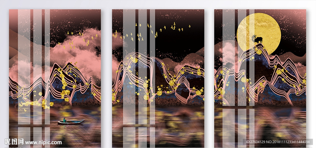 中国风山水风景创意装饰画