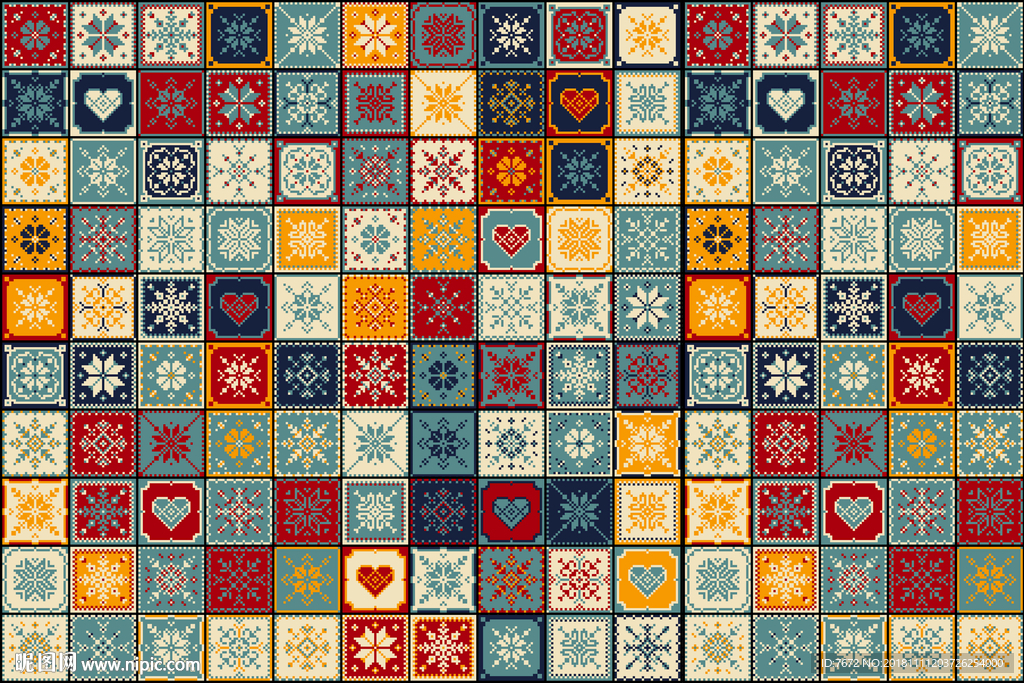 抽象几何图案民族风