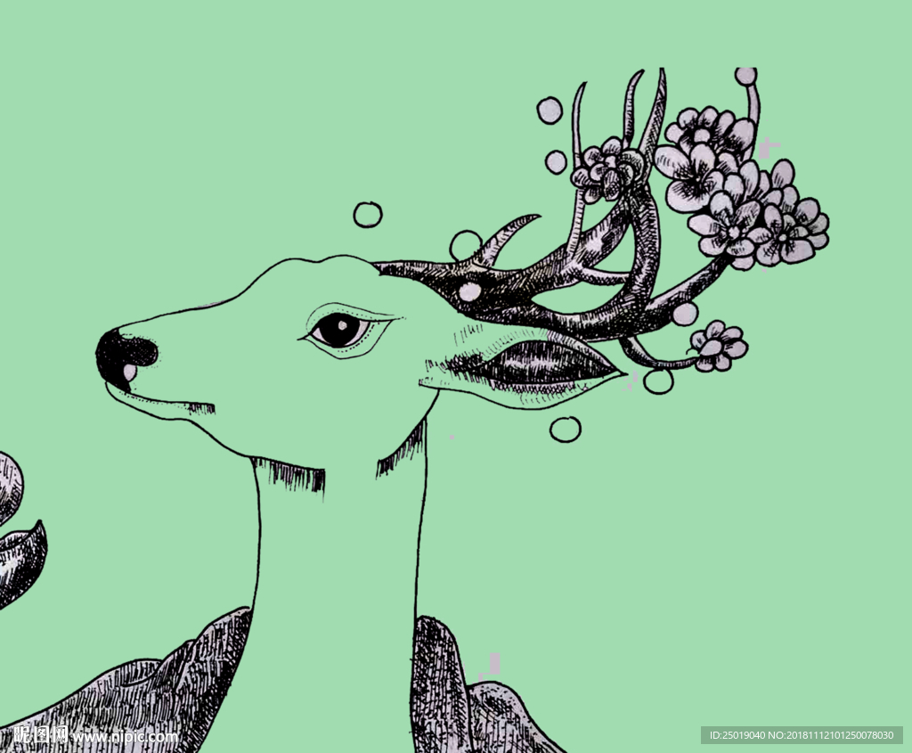 鹿手绘原创