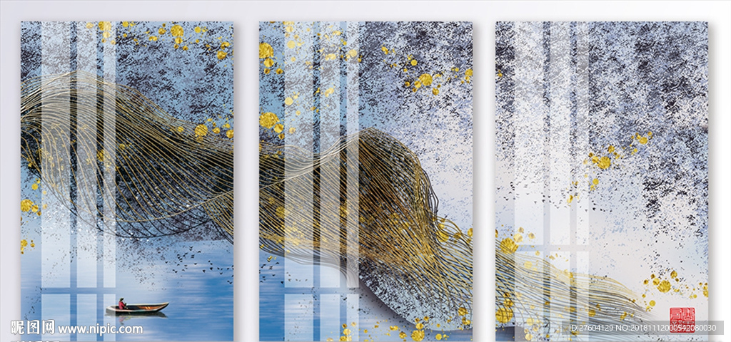 中国风淡彩风景装饰画