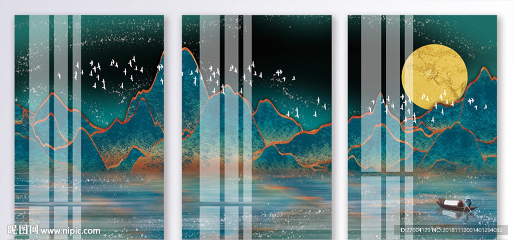 中国风大气山水风景装饰画