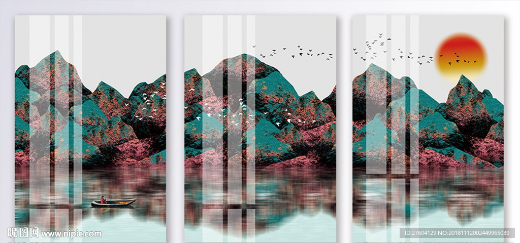 中式山峦风景创意装饰画