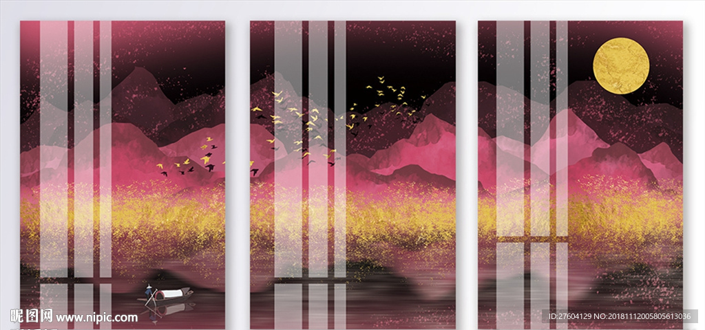 中国风山水风景创意装饰画