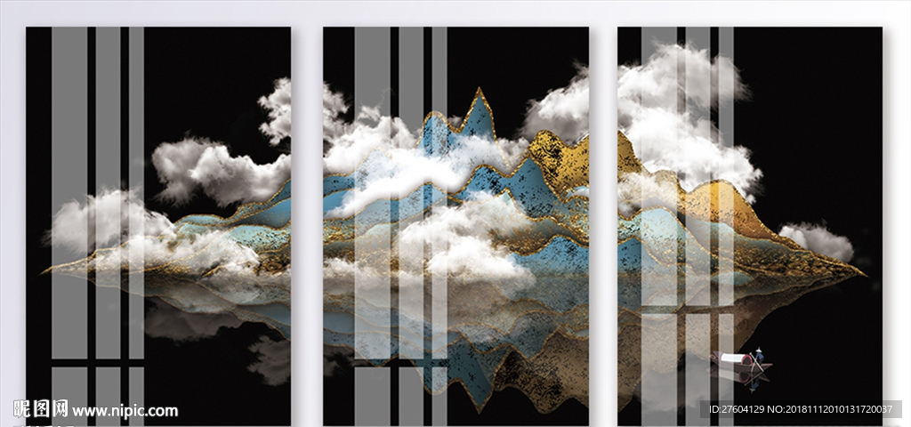 中国风山峦风景创意装饰画