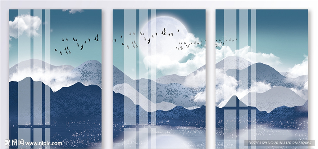 文艺山川风景创意装饰画