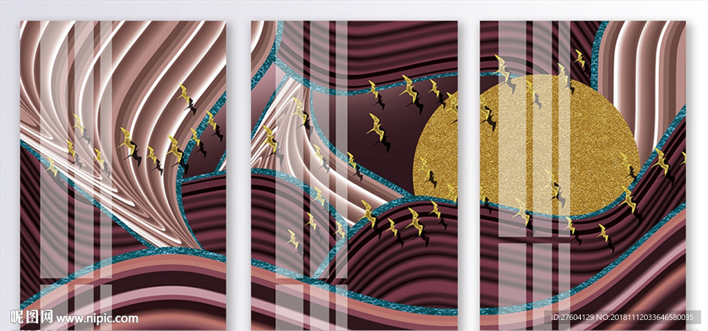 抽象简约创意飞鸟装饰画
